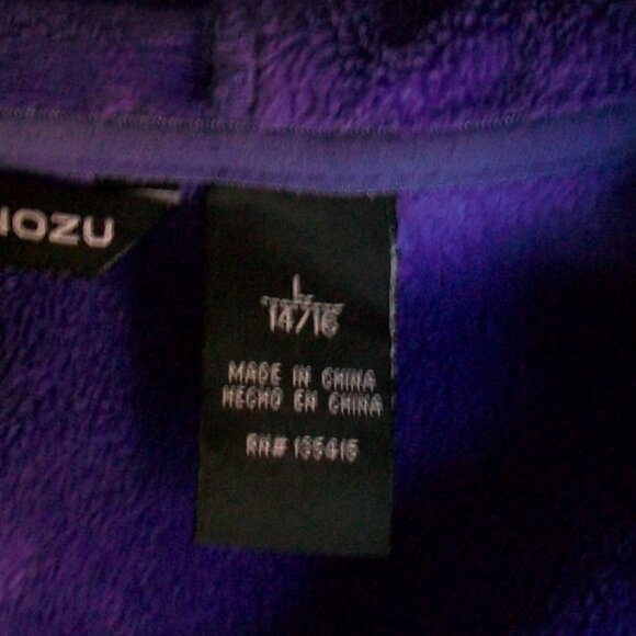 Snozu Pink Blue Purple Plaid Hood Rain Jacket GIRLS Sz L (14-16) - Picture 9 of 13